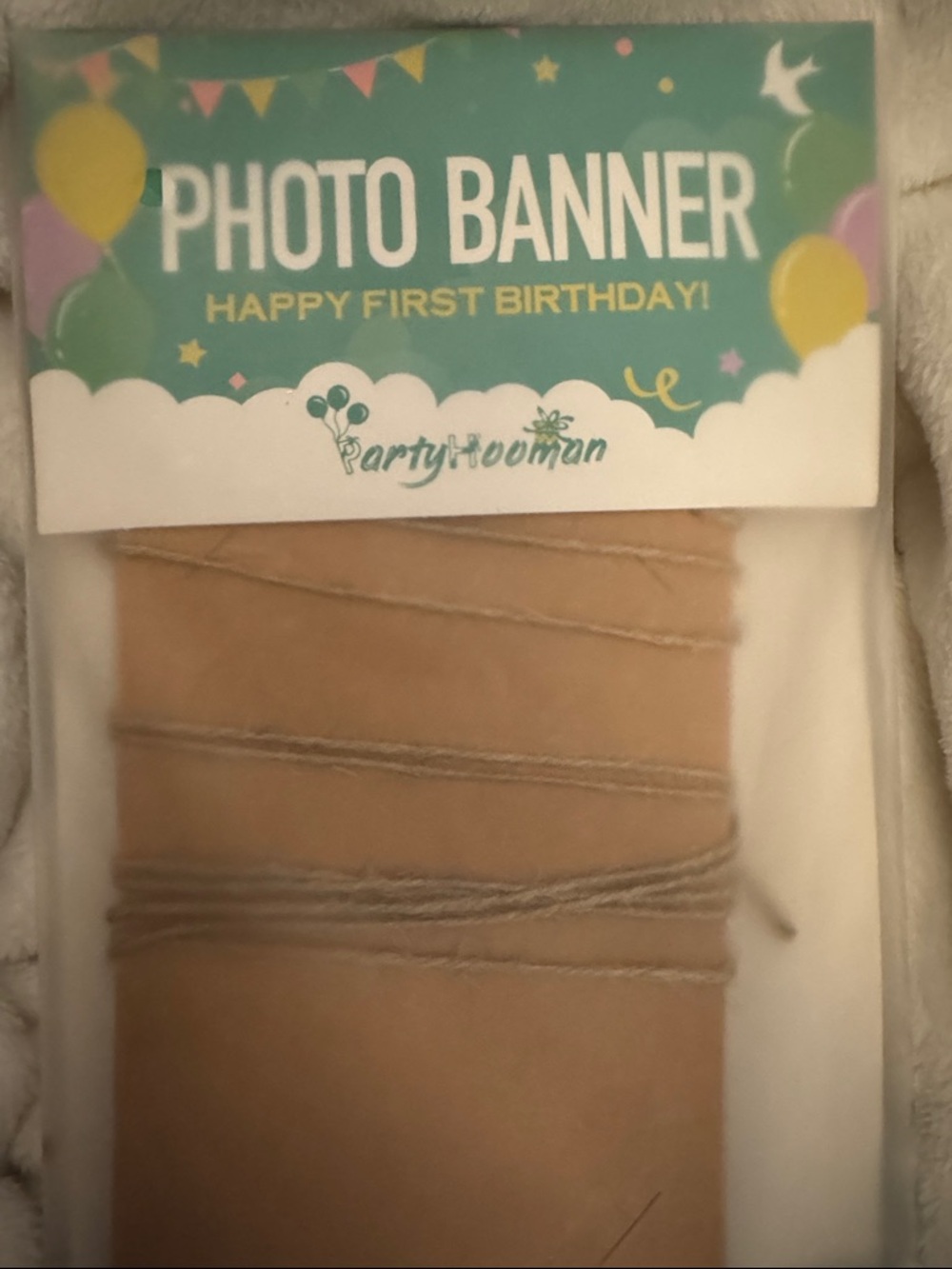 First Birthday Photo Banner Kit in Kraft‎ Brown